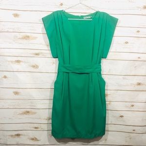 Eliza J women’s green belted side pockets dress